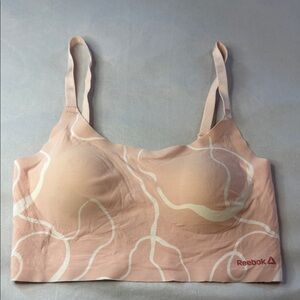 Reebok Bralette Women's Peach and Cream Seamless Stay-Put Bra Size S
